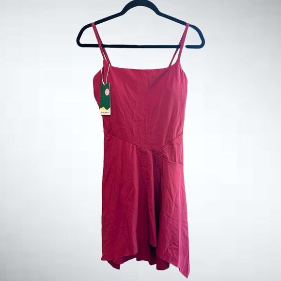 Size M Halara Asymmetrical Hem Slip Dress in Cordovan - Picture 1 of 8